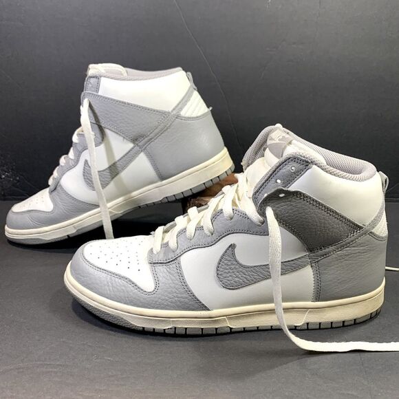 Nike Dunk Mens High Sail Pack Retro Grey Vintage White Shoe Size 10.5 ( Rare ) - Picture 2 of 8
